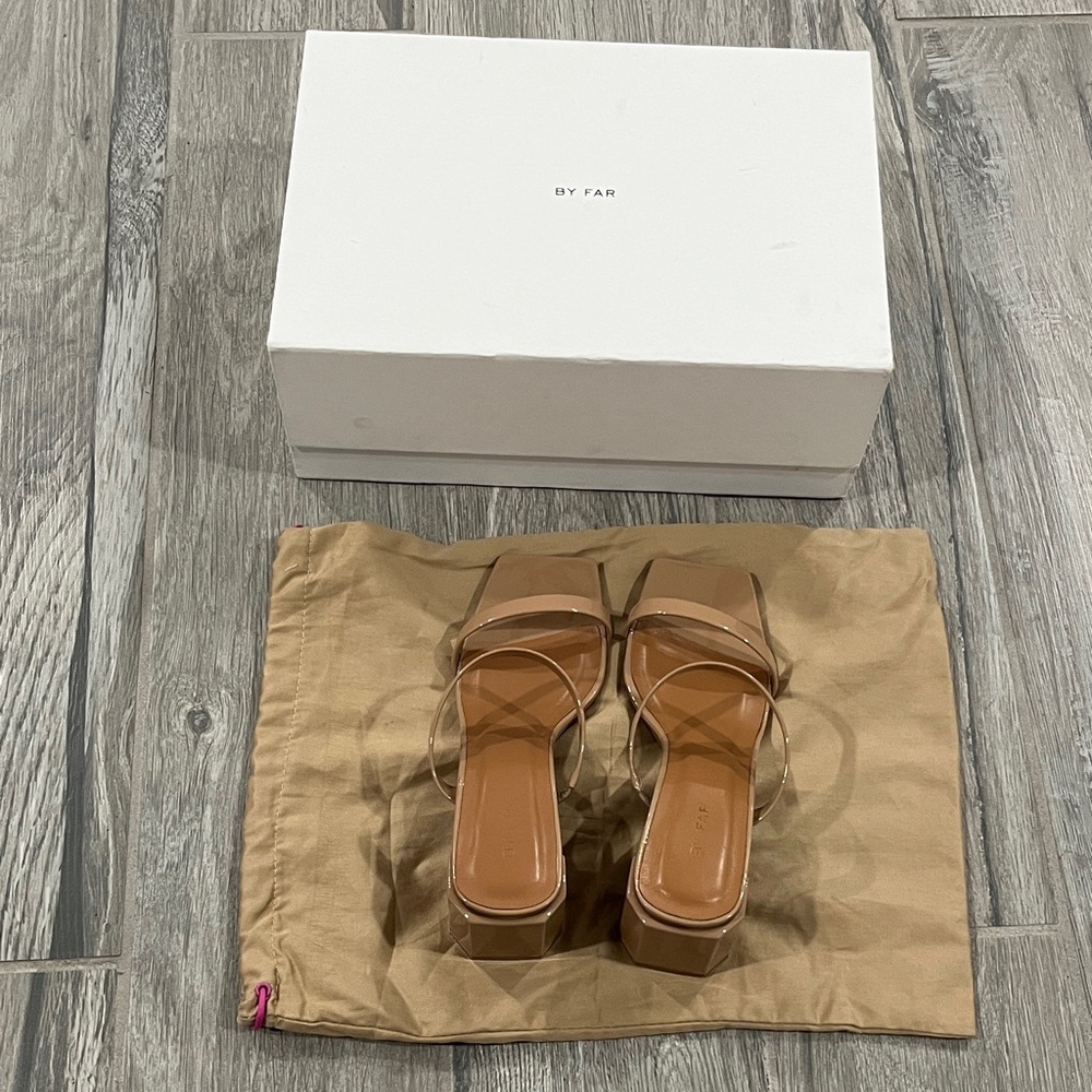 BY FAR Brown Nude Women's Heels